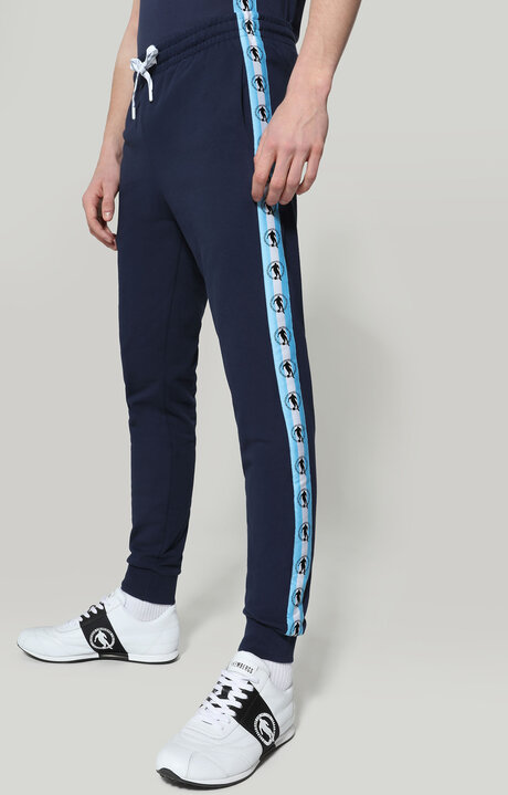 bikkembergs Men's Blue sweatpants with tape