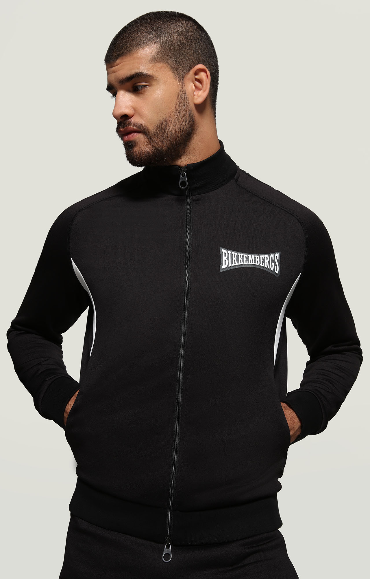 Black Jacket with inserts and textured logo | Bikkembergs