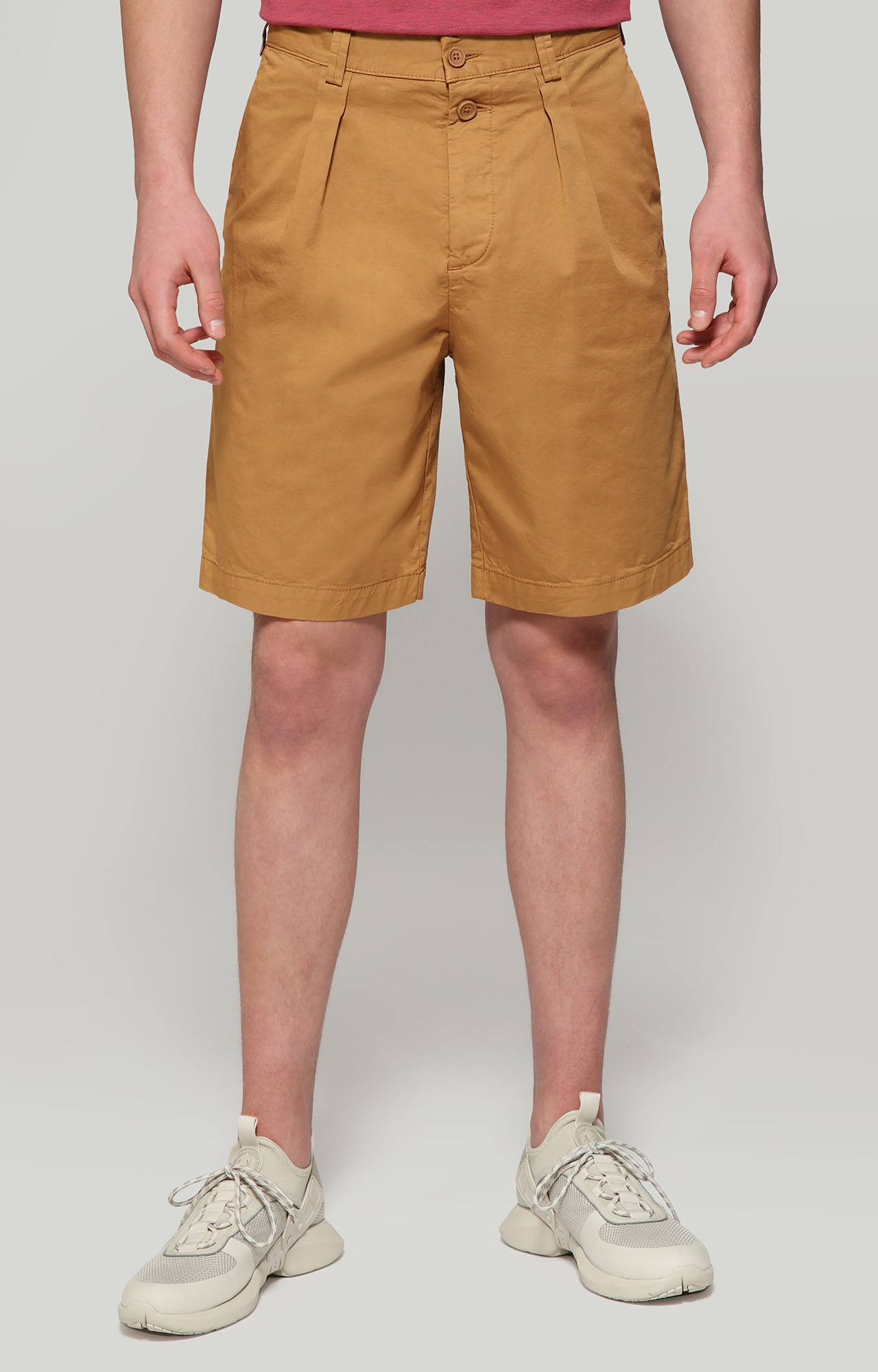 Men's bermuda shorts in stretch cotton, RUST BROWN (201CO02300S3389F79