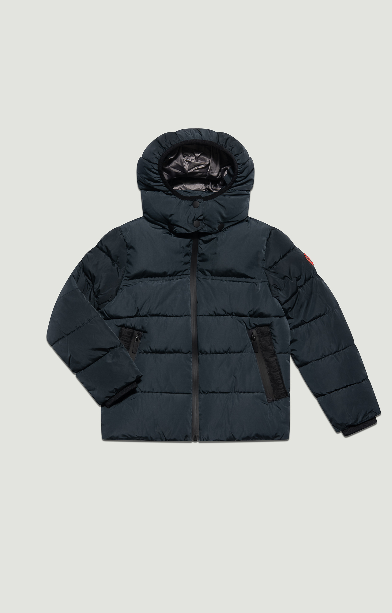 Bikkembergs - Boys' Puffer Jacket with Patch and Detachable Hood