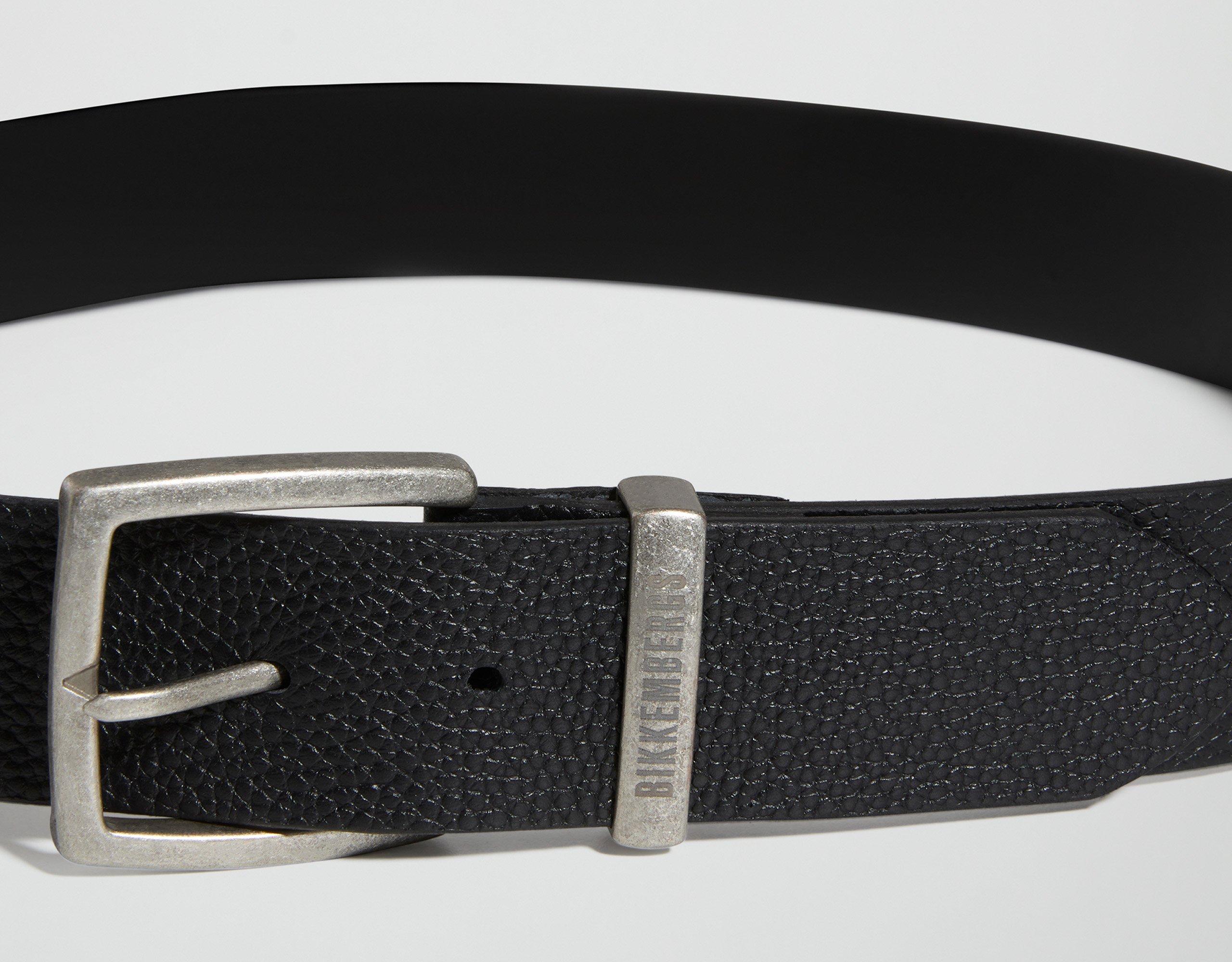 Men's pebbled leather belt - BLACK | Bikkembergs
