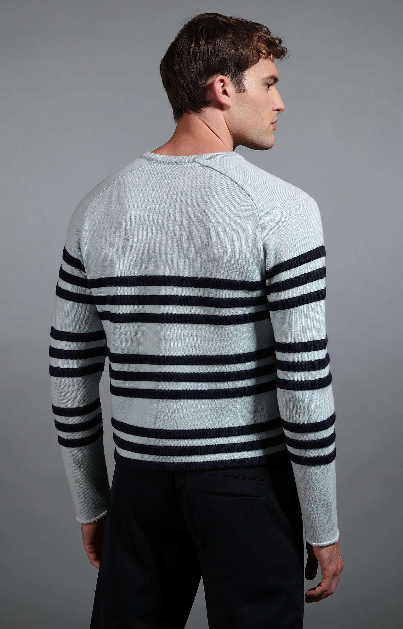 Men's Navy Blue Geometric Sweater