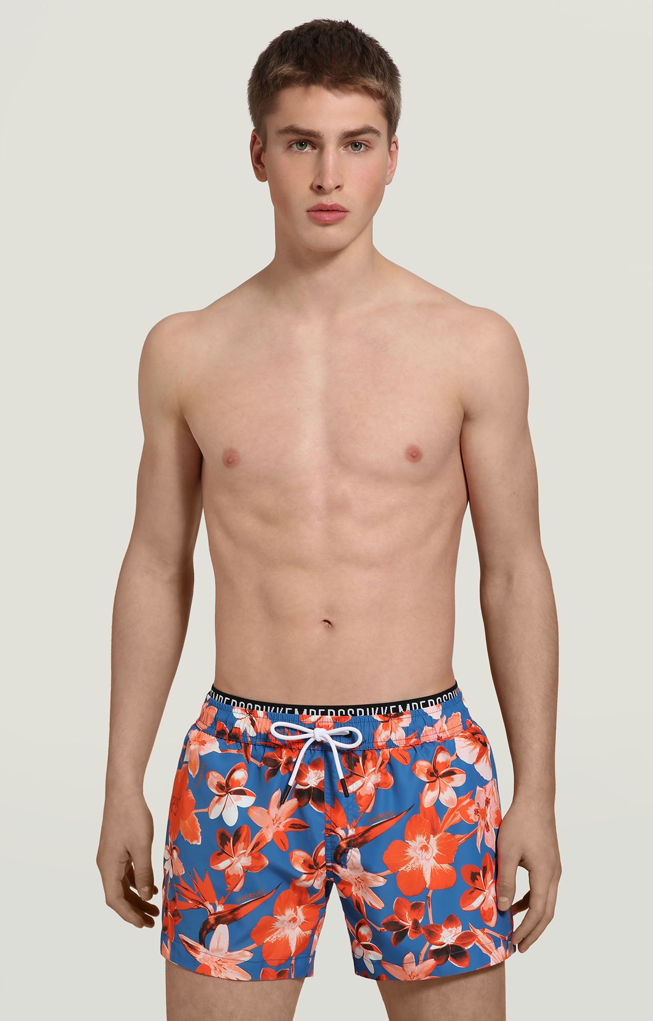 Costume da bagno boxer floreale LIGHT BLUE Bikkembergs