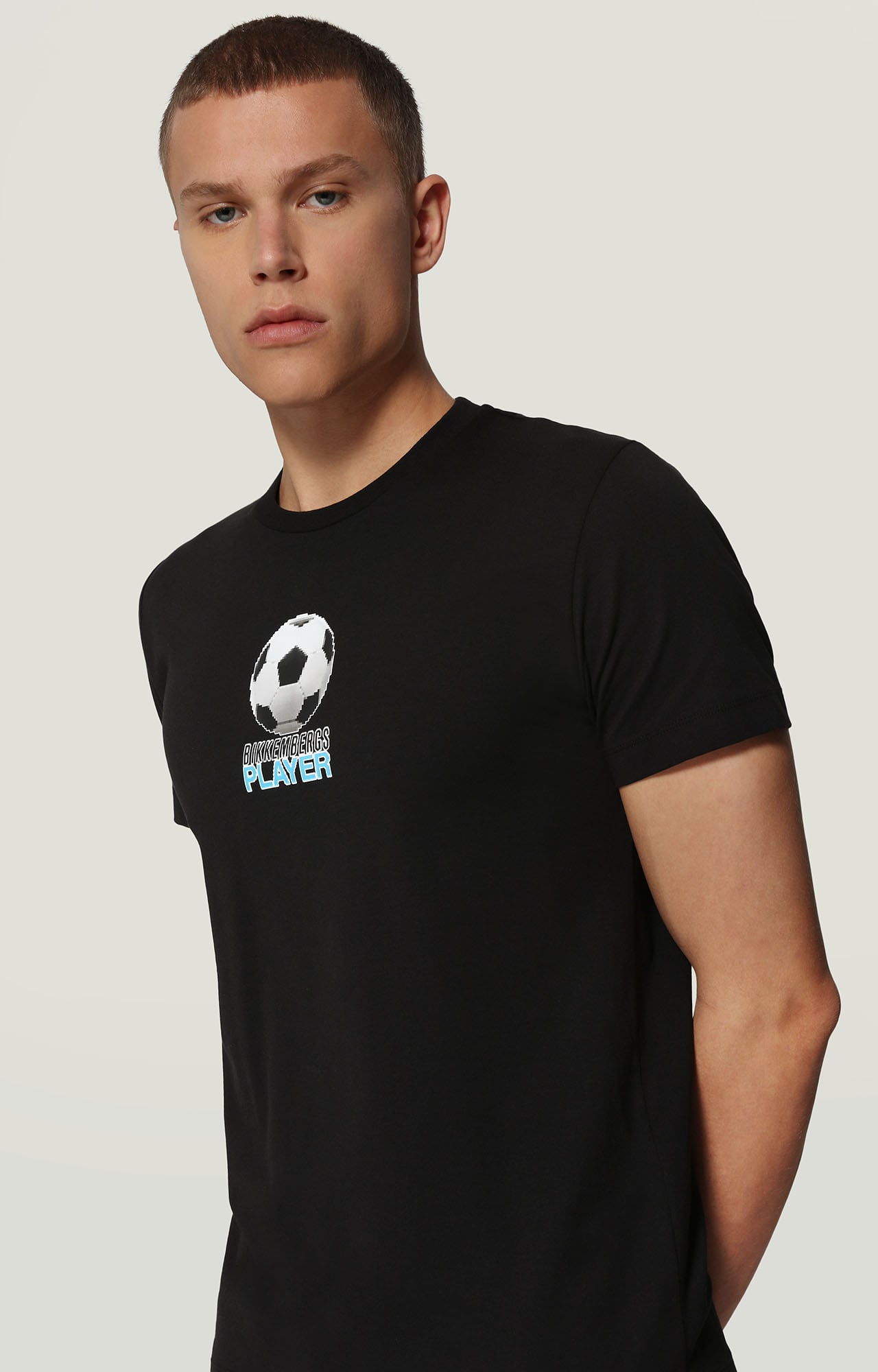 Men's T-shirt with pixel print - BLACK | Bikkembergs