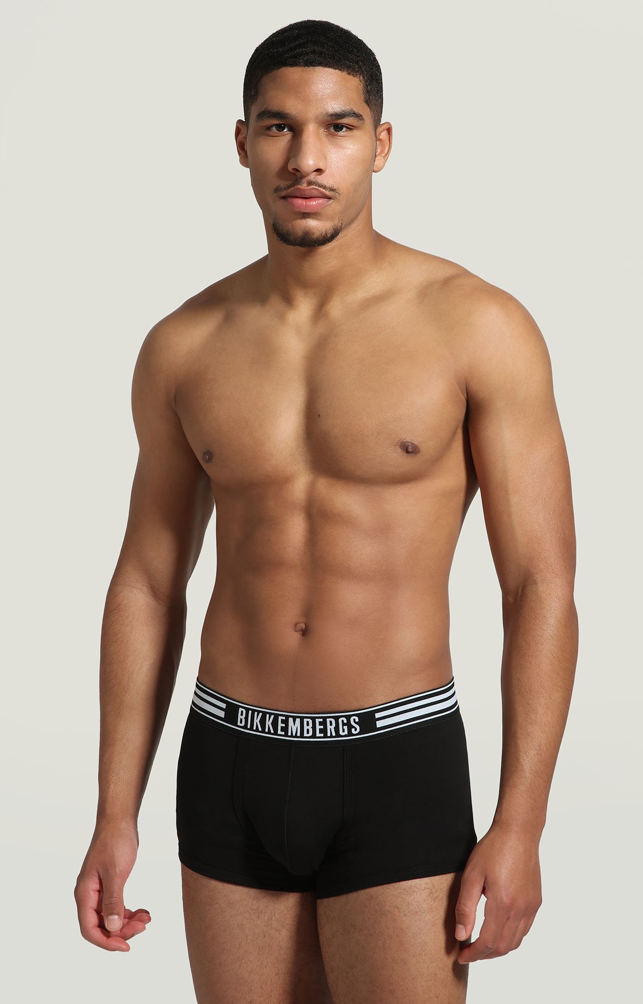 Black 2-pack men's boxers stripe waistband