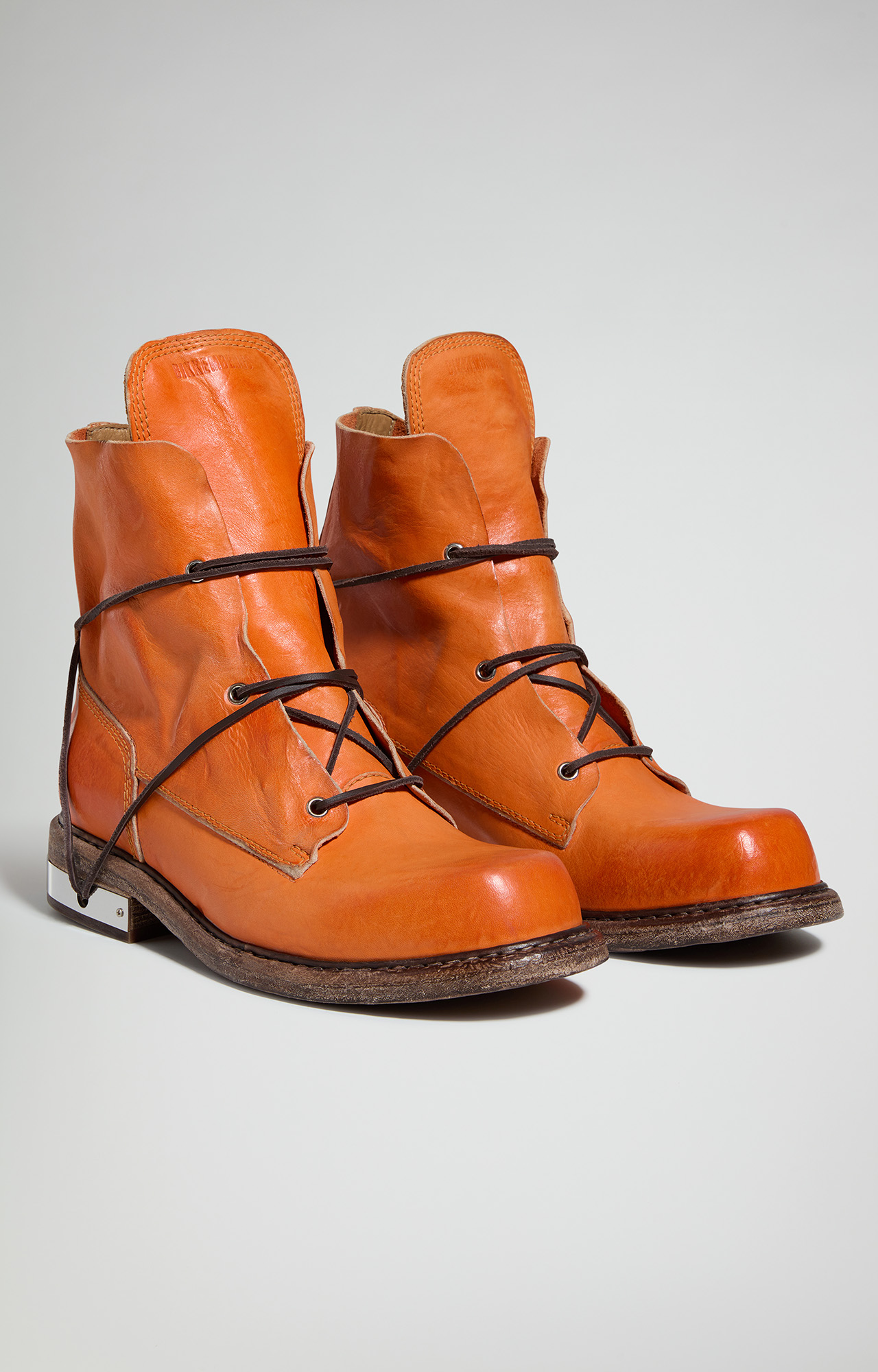 sola　dirk bikkembergs  春秋用 Dirk Bikkembergs Brown Metal Mountaineering Boots Zipper – akaibu.co