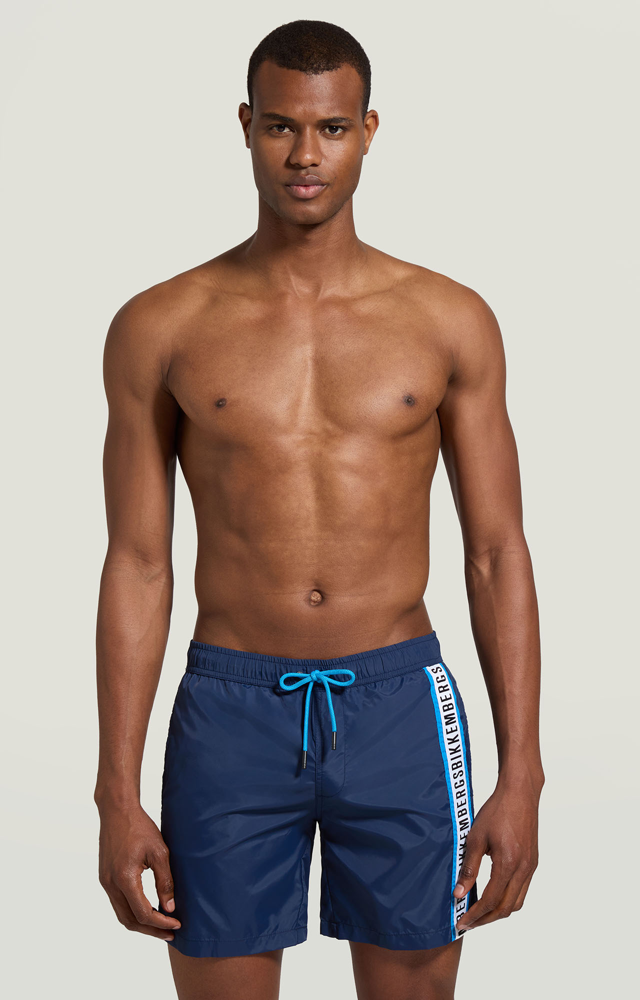 Men's Blue boardshorts with layered detail Bikkembergs