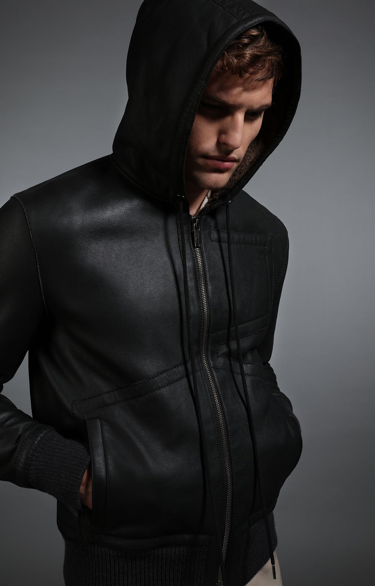 Beaver Color Solid Pattern Men's Bomber Premium Jacket