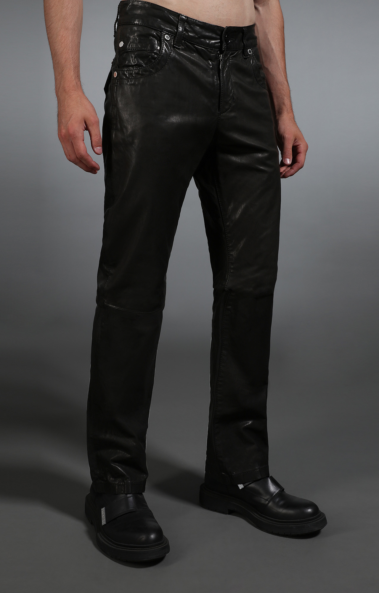black leather jeans | BLACK | Bikkembergs