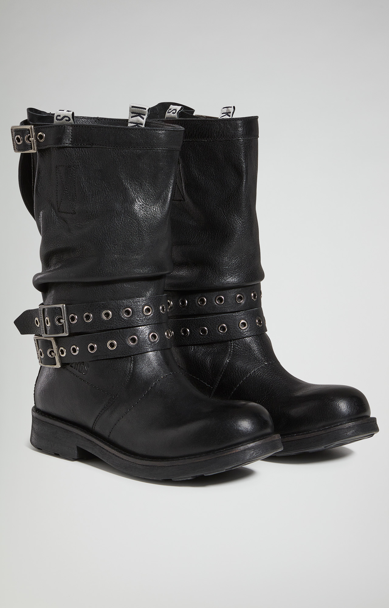 Women's Leather Boots with Straps – Vintage | Bikkembergs
