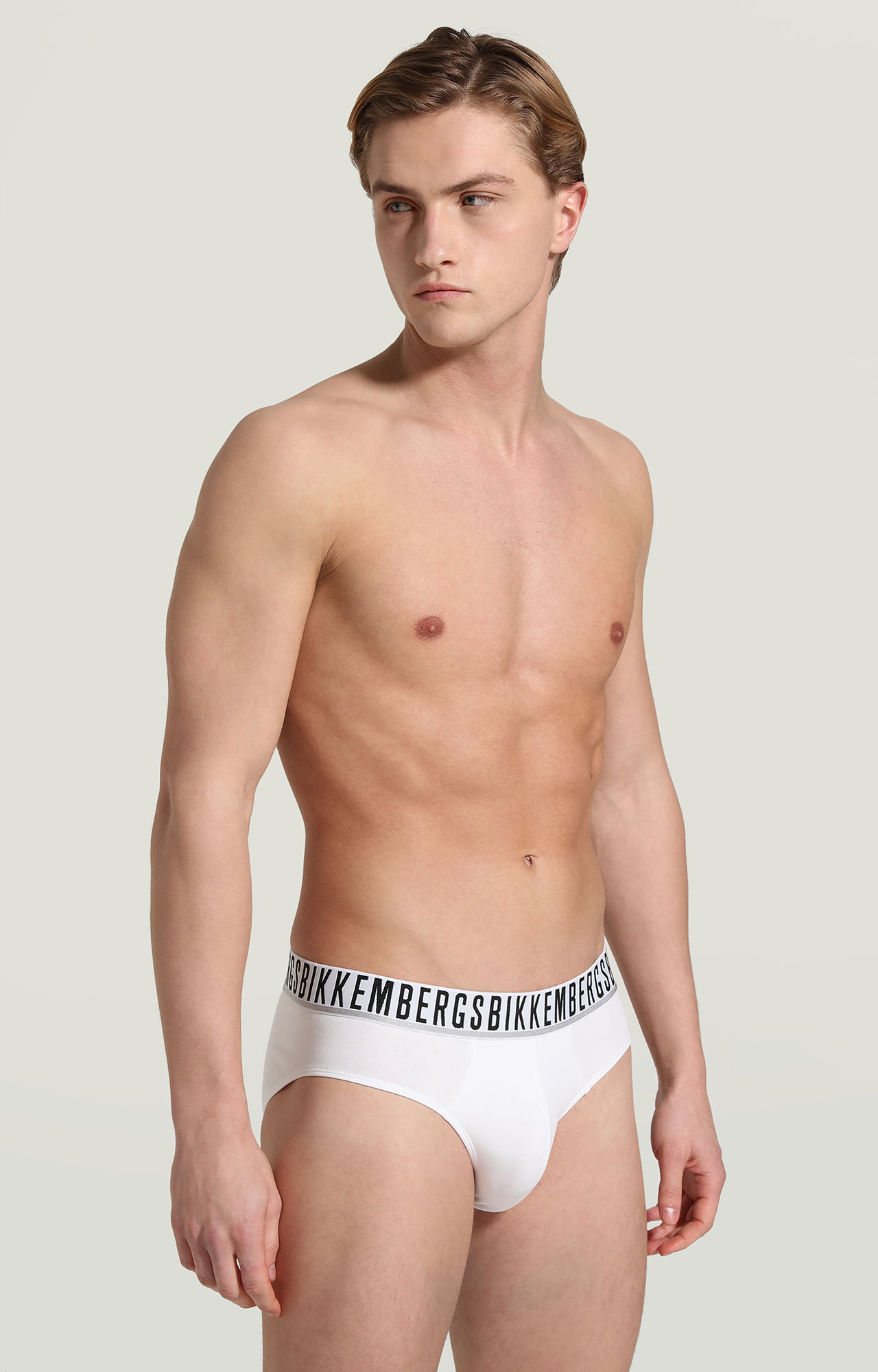 White 2-pack men's briefs in stretch cotton